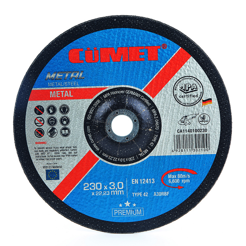 Depressed Cutting Disc for Metal Abrasive with MPa Certificates