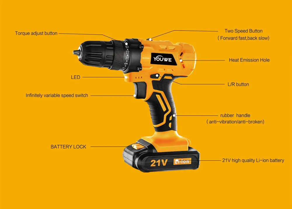 Electric Cordless Tools Power Drilling Machines