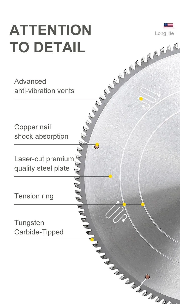 Tcg Saw Blade Aluminum Tungsten Carbide Tipped Circular Saw Blade Aluminum and Metal Cutting