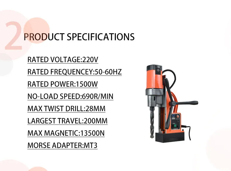 Xd-28A Professional Manufacturer Customized 1500W Magnetic Drill